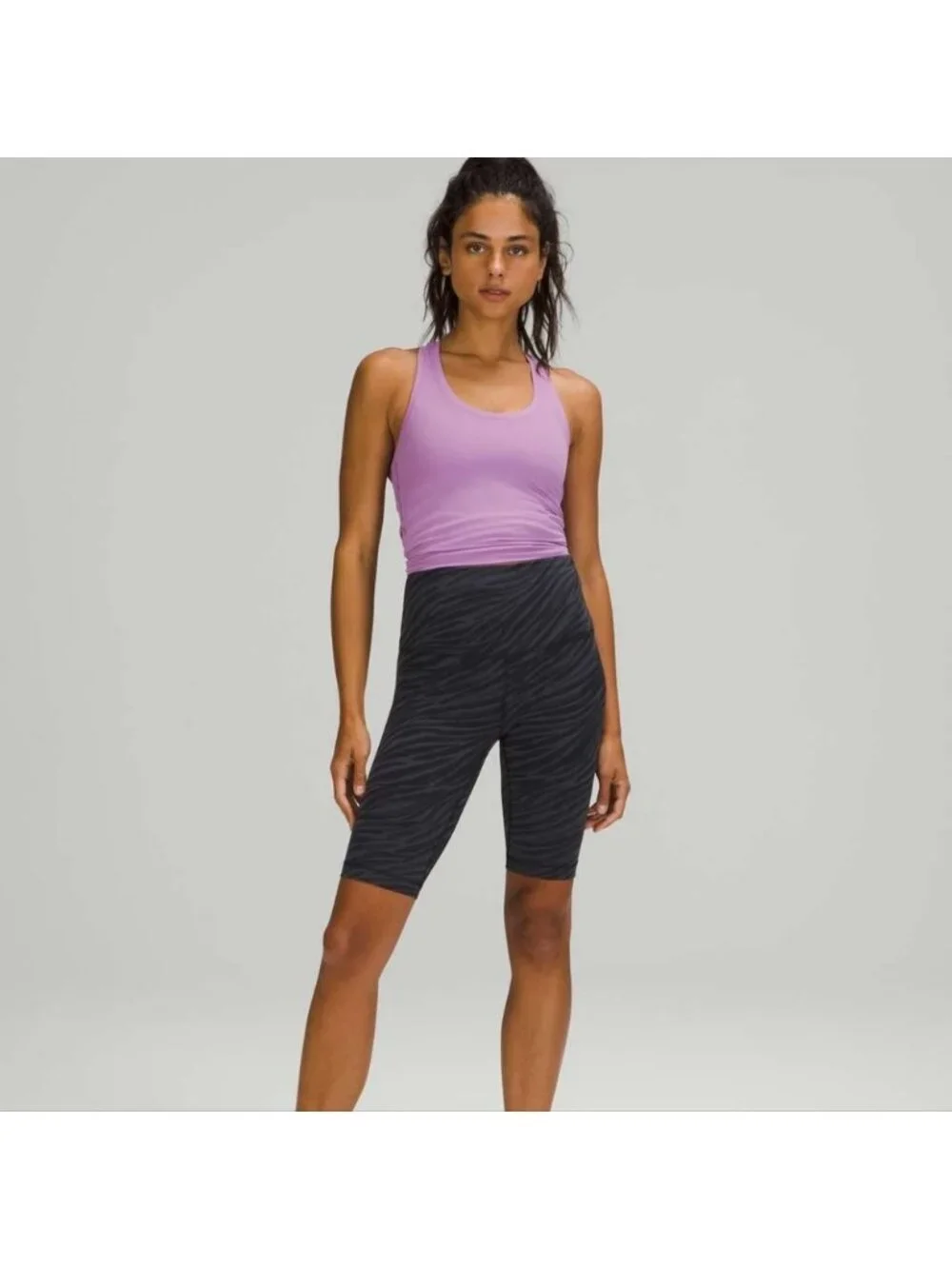 Lululemon Cool Racerback Tank Cropped Top *Nulu Wisteria Purple